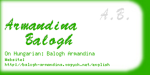 armandina balogh business card